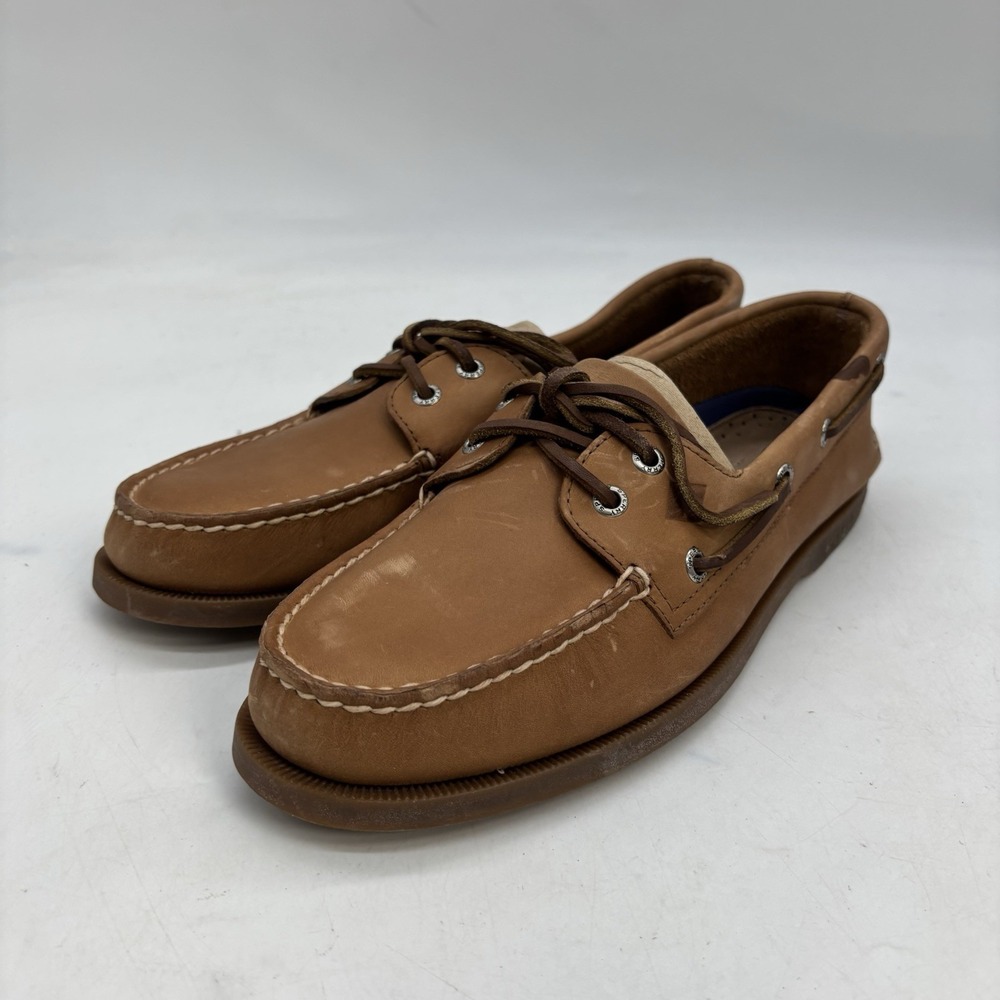 Sperry Top-Sider Leather Boat Shoes Mens 9 M Brown Slip On Loafers Mocs Dillards